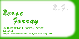 merse forray business card